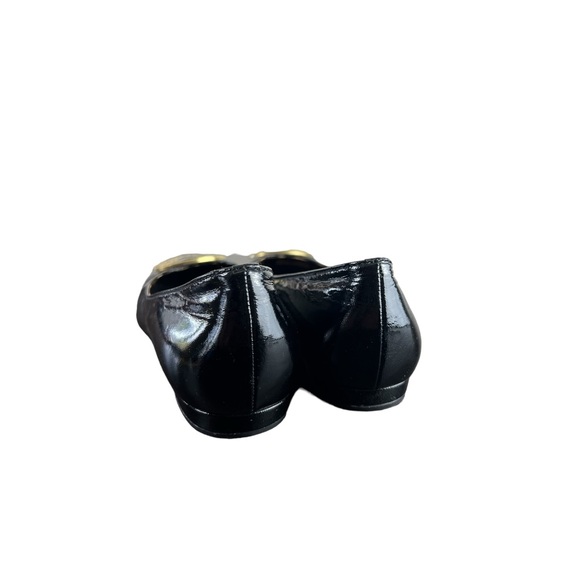 Coach Black Patent Leather Flats with Gold Hardware - Picture 6 of 8